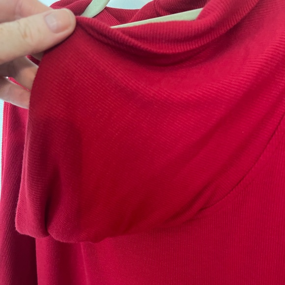 Bordeaux Anthropologie Red Cowl Neck Knit Tunic Top Large - Picture 8 of 9